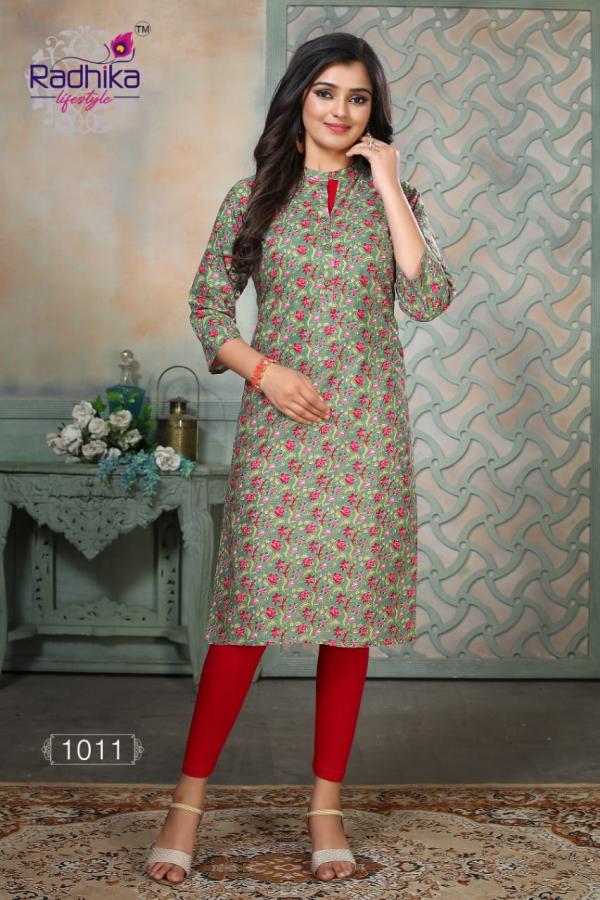 Radhika Traditional 1 Fancy Cotton Printed Casual Wear Kurti 